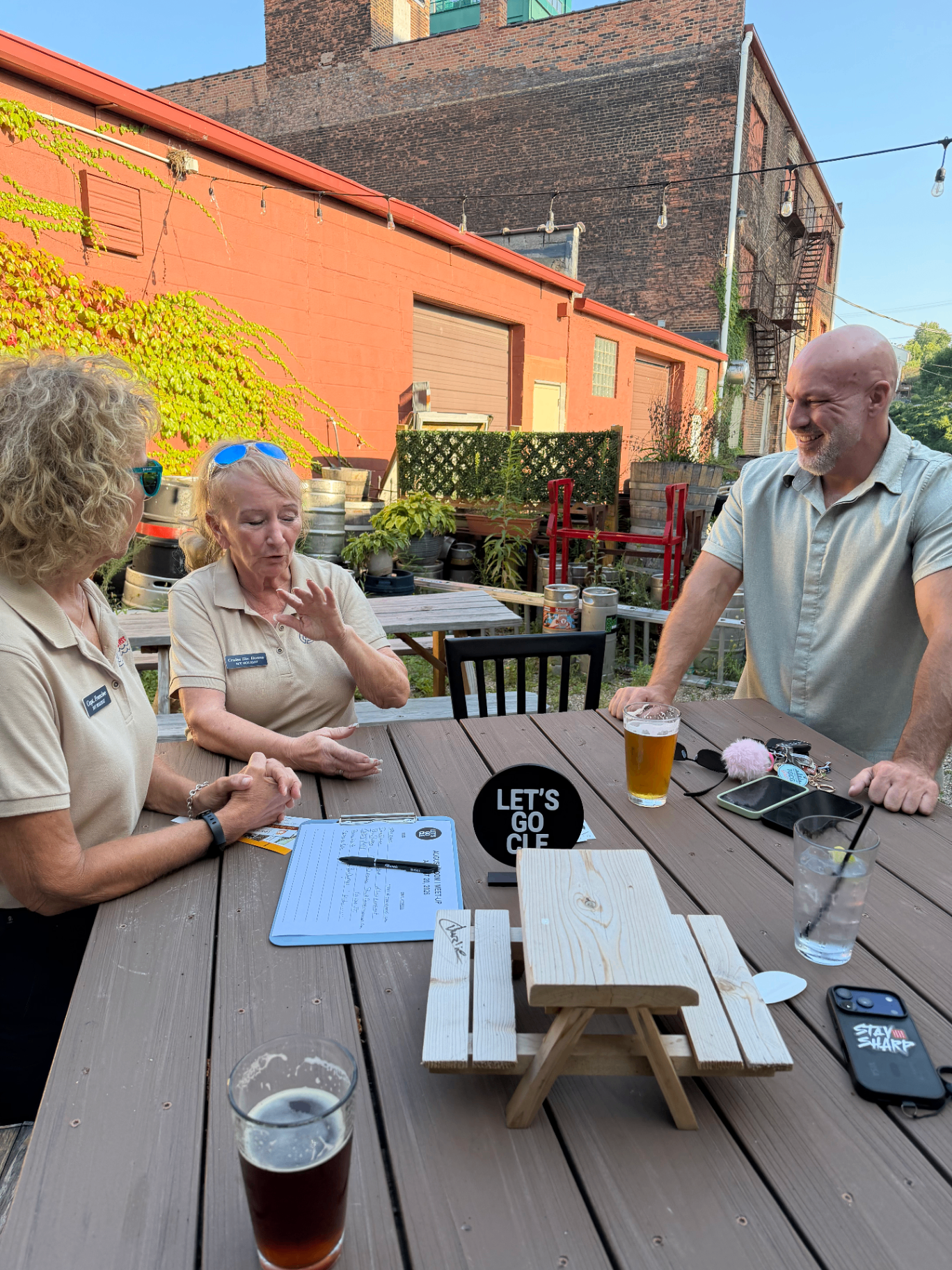 Founders talking around the table at the first Side Door meetup