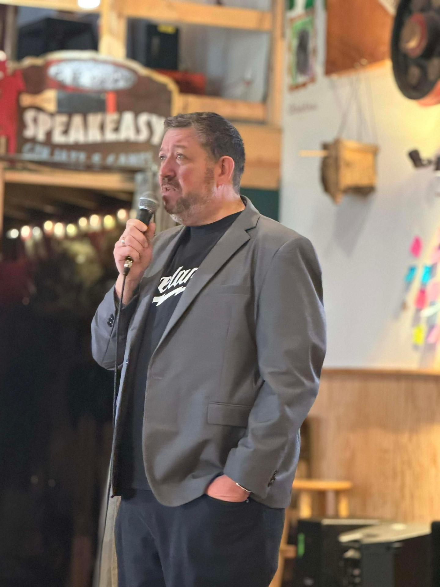 Jim hosting the event